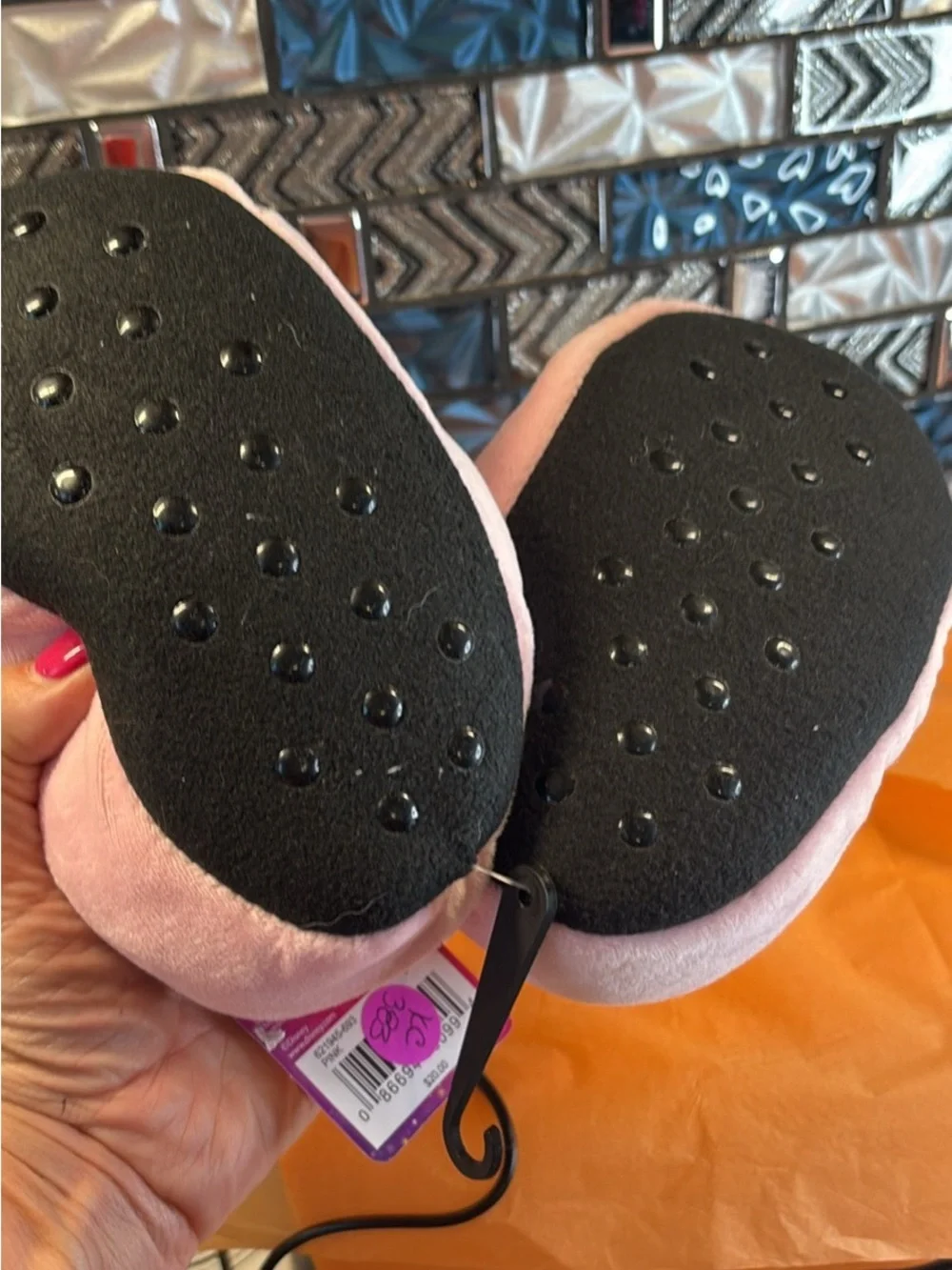 Disney Pink Ariel Plush Slip-On Kids Slippers